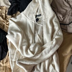 Cream Zip-Up Hoodie